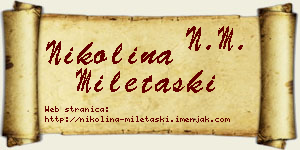 Nikolina Miletaški vizit kartica